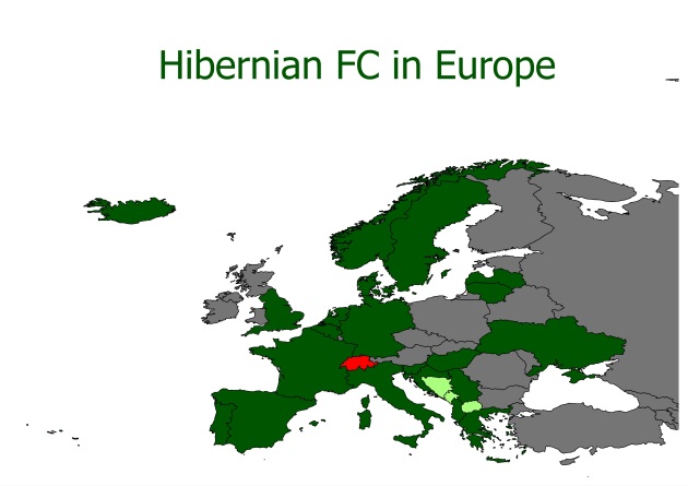 The countries Hibs have visited in European competition.